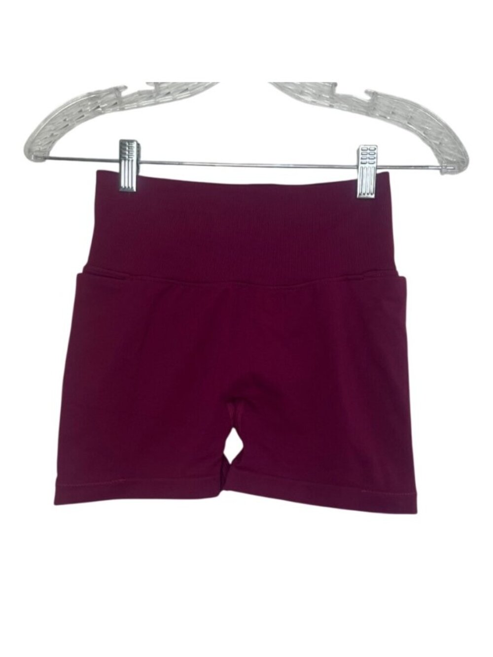 High Waisted Workout Bike Shorts Pockets Small Dark Pink New WOT Activewear‎